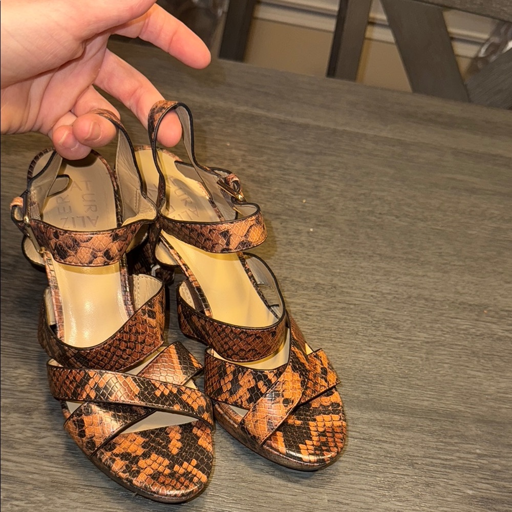 Elegant Snakeskin Patterned Women's Sandals Naturalizer